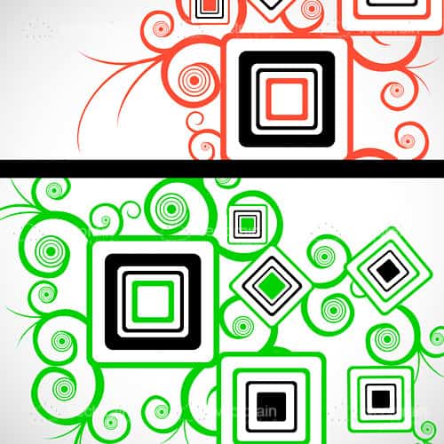 Abstract Red and Green Floral Background